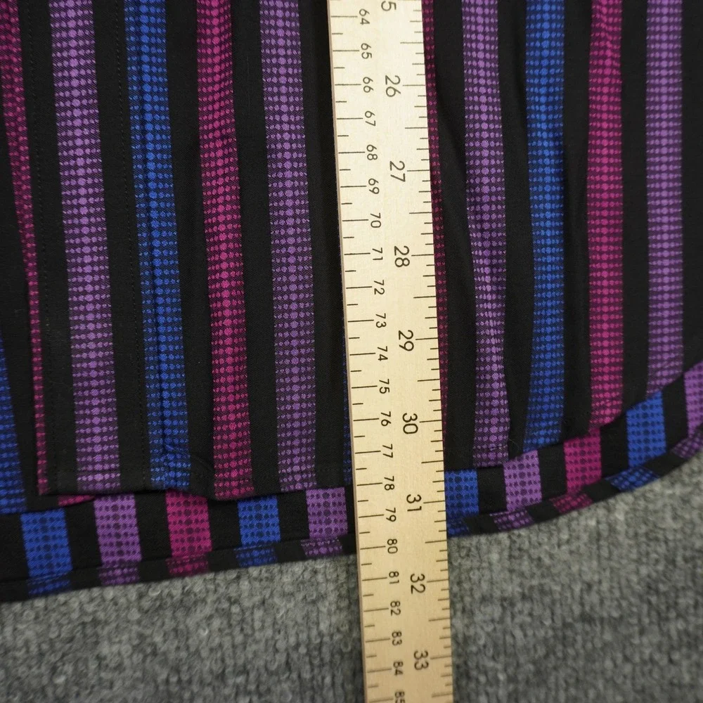Robert Graham Button Up Shirt Mens XL Purple Blue Striped Flip Cuff Multicolor - Picture 11 of 15